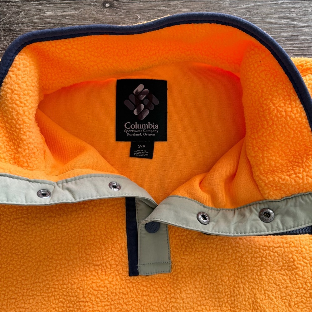 Columbia Men's Bright Orange Zip-Up Sweater - Picture 3 of 5